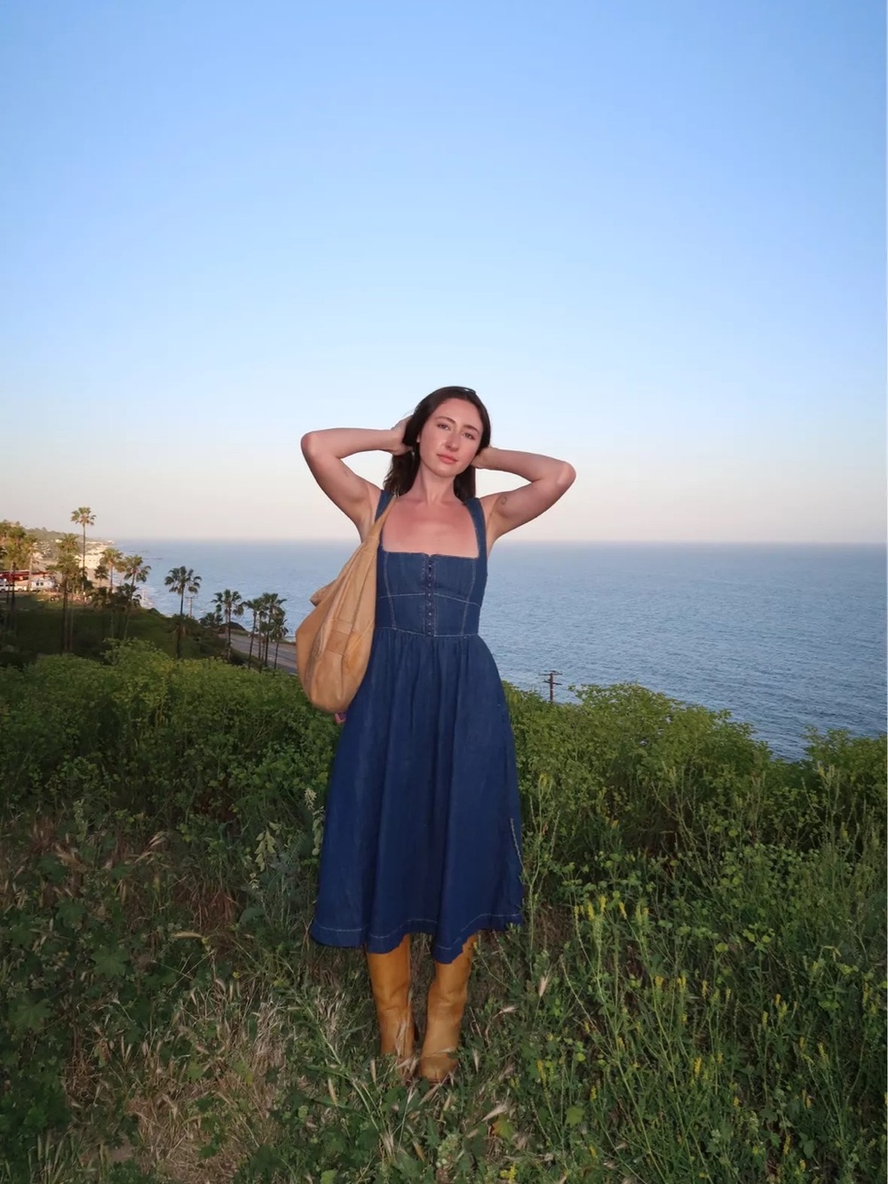 REFORMATION Tagliatelle Denim Midi Dress 6 - Picture 4 of 8